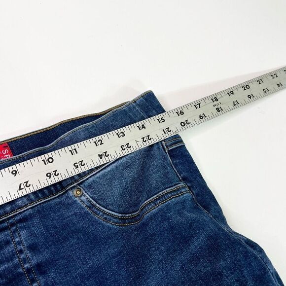 Spanx by Sara Blakely Jeans Womens Large Blue Dark-Wash Mid-Rise Skinny Fit - Picture 9 of 12